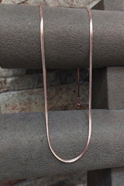 Erer Gümüş Gümüş 1,70 Mm Ince Rose Yassı Yılan Zincir Uc7e1