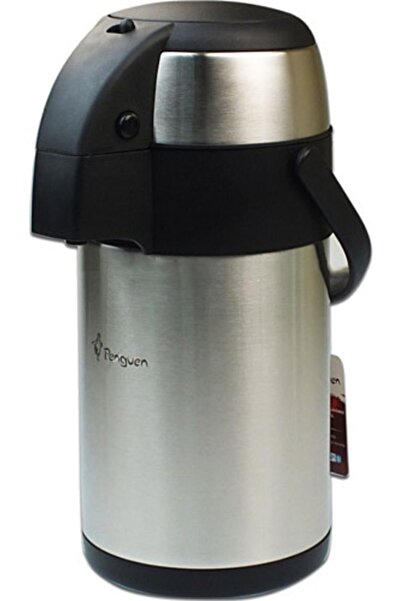 Marka Çay Termosu Kapaklı Çelik Pompalı Png-1230a