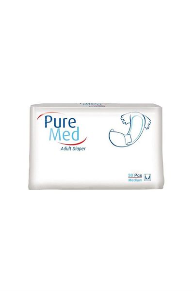 Puremed Adult Diapers with Waistband 30 Pieces Size m