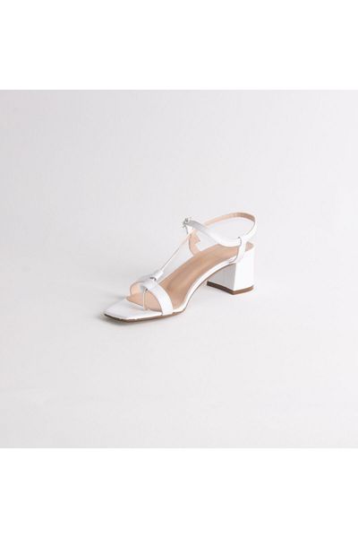 Dericlub Pantofi de seară albi din piele naturală de damă 39054