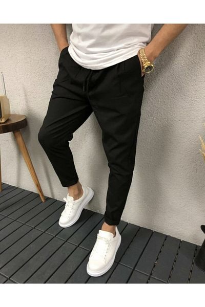 çerme Ανδρικό μαύρο παντελόνι Jogger Ç74