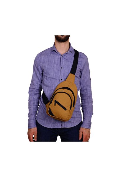 Strong Bag Στήθος και σακίδιο πλάτης από μουστάρδα κίτρινο δυνατό καμβά σταυρό, τσάντα σώματος
