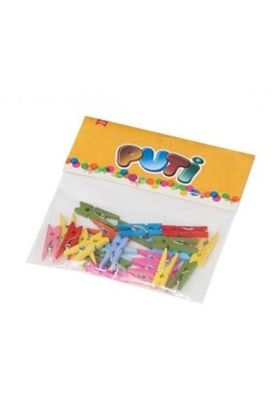 Generic Brand أوتاد خشبية صغيرة ملونة 4667 (عبوة من 24 قطعة)