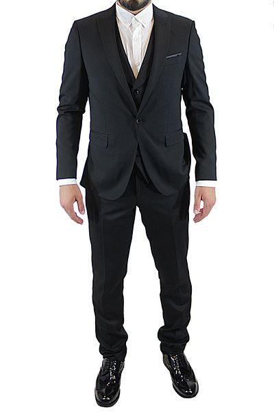 TANİŞ GİYİM Ανδρικό μαύρο Slim Fit Dobby γιλέκο κοστούμι