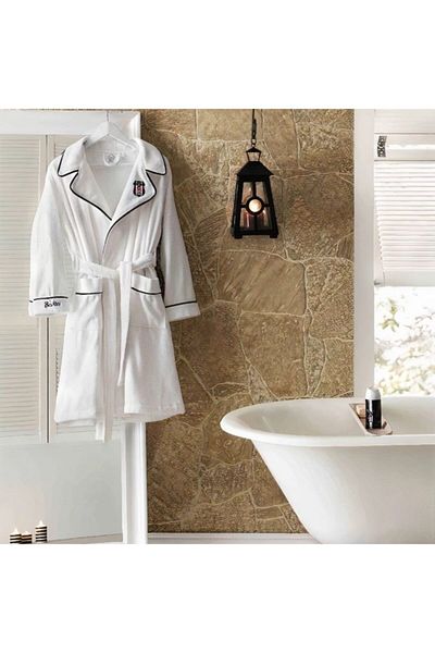 Taç Beşiktaş Logo Elite Cotton Bathrobe-size m