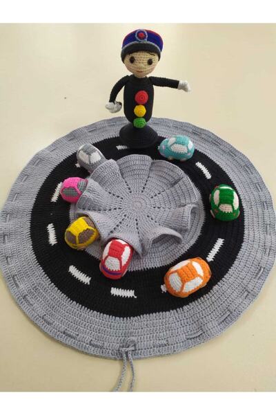 OYUNCAKPARK Arabalı Oyun Halısı Amigurumi Organik Oyuncak