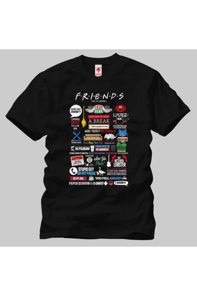 Crazy Чоловічий чорний футболка з постером Friends