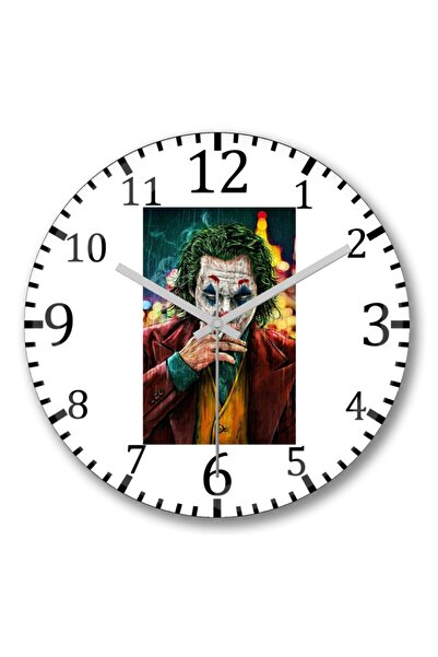 Baskı Dükkanı ساعة حائط جوكر فلاور كيلر من الزجاج الحقيقي المنحني