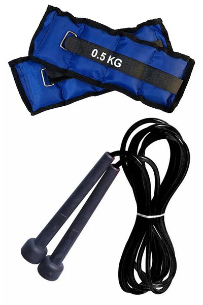 Jet Adjustable Length Jump Rope and Hand Foot Weight Sandbag Set