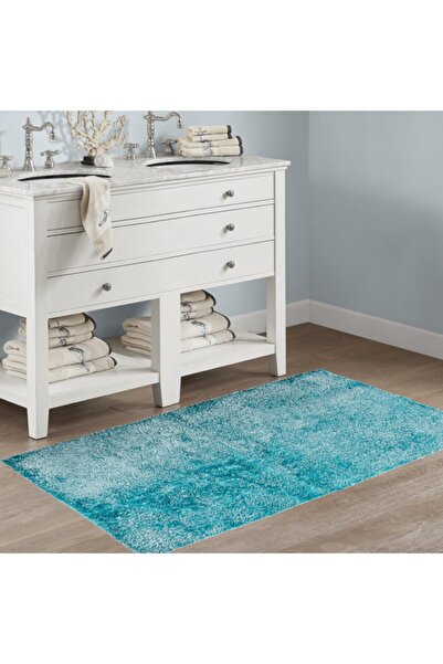 GizHome Milano Microfiber Yıkanabilen Banyo Paspası 70x120 Mavi