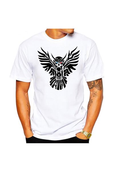 Generic Brand Bela muška majica tima Owl