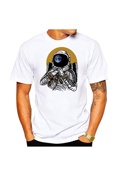 Generic Brand Bogata astronautsko bela muška majica