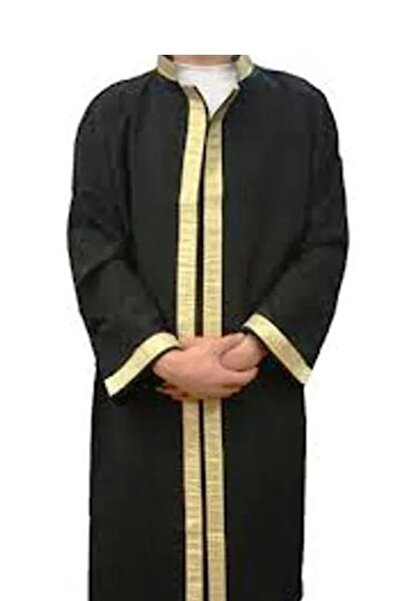 Sera Hediyelik Siyah Imam Cübbesi Sarı Sırmalı