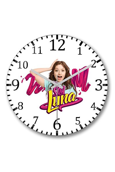 Baskı Dükkanı ساعة حائط Soy Luna من الزجاج الحقيقي المنحني