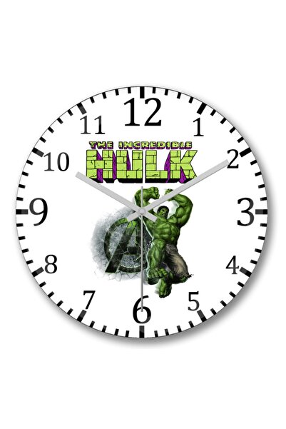 Baskı Dükkanı Ceas de perete Hulk Sticlă reală curbată