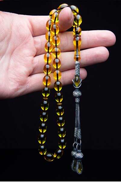 OTTOTESBİH Rozariu din argint 1000 cu ciucuri de culoare miere - 8x12mm orz croială