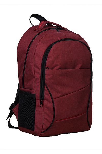 Strong Bag حقيبة ظهر يومية قوية باللون الأحمر الداكن للجنسين مع حجرة للكمبيوتر المحمول