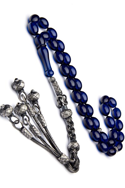 OTTOTESBİH Parlament Mavisi Ateş Kehribar Tesbih, Hediyelik Tesbih, Tasarım Tesbih