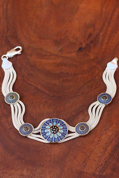 Artuklu Telkari Mardin Midyat Hasırı Elişi Mineli Büyük Boy Gümüş Bileklik