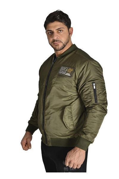 Big Sam Men's Khaki Green Woven Pilot Coat 4066