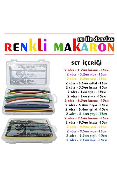 Site Hırdavat Woer Karışık Renkli Makaron Seti - 34 Parça X 15cm