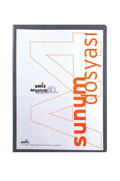 Umix Dosar catalog A4 cu buzunar frontal 40 buc Gri U1104P-Gr