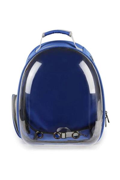 Petfony Mavi Şeffaf Astronot Kedi Köpek Taşıma Çantası 45x22x33 Cm