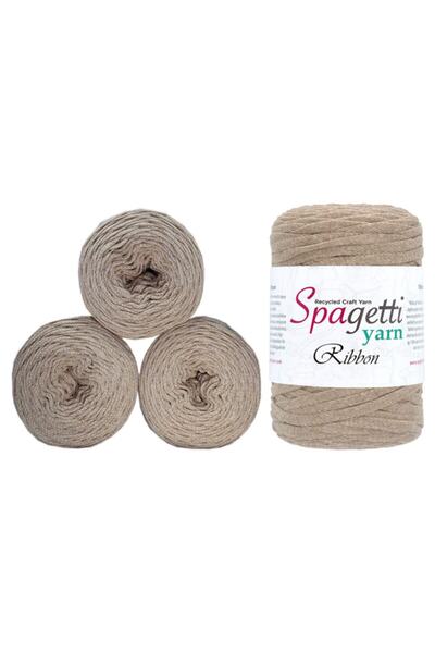 Spagettiyarn Bej Ribbon 8 - 4'lü Set