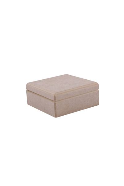 TELLİ KAVRAK صندوق خشبي MDF (صندوق بغطاء) - الحجم (18x18x8 سم)
