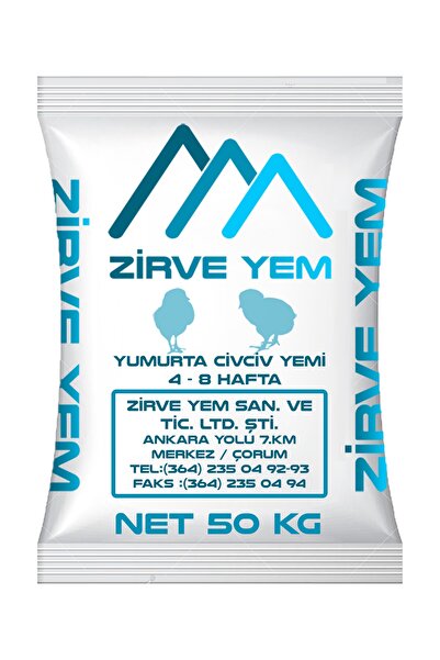 ZİRVE YEM Yumurtacı Civciv Yemi (4 - 8 HAFTA) (18 PROTEİN- 2750 KCAL) (50 KG ...