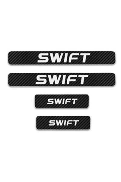 TSC سوزوكي سويفت ألياف الكربون عتبة الباب حروف ملصق حماية الطلاء