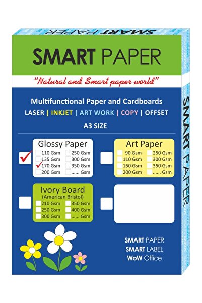 Smart Paper ورق جراماج مطلي A3 - 170 جرام، 100 قطعة