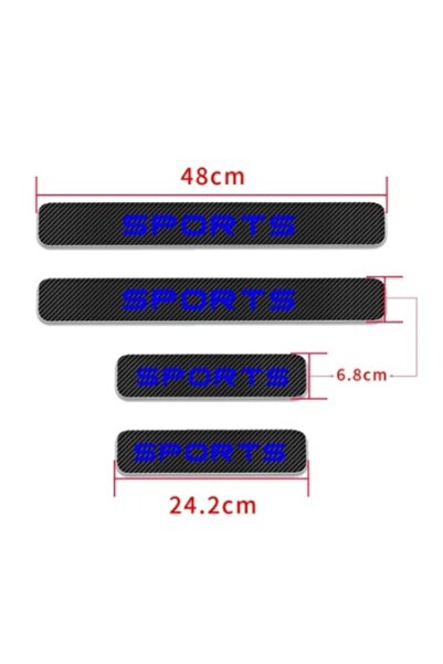 TSC Araba Sport Carbon Fiber Kapı Eşiği Yazısı Sticker Boya Koruma