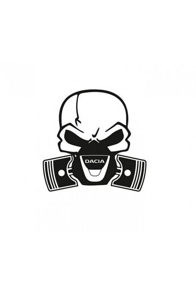 TSC Dacia Piston Skull Car Sticker Pasting