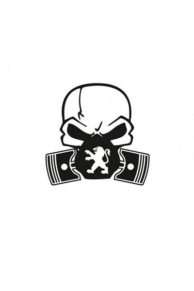 TSC Peugeot Piston Skull Car Sticker Pasting