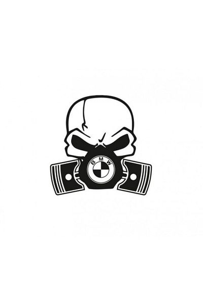 TSC M Piston Skull Car Sticker Pasting
