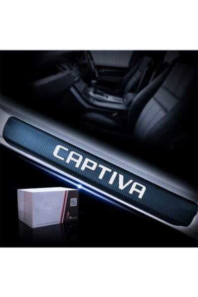 TSC Chevrolet Captiva Carbon Fiber Kapı Eşiği Yazısı Sticker 4Adet
