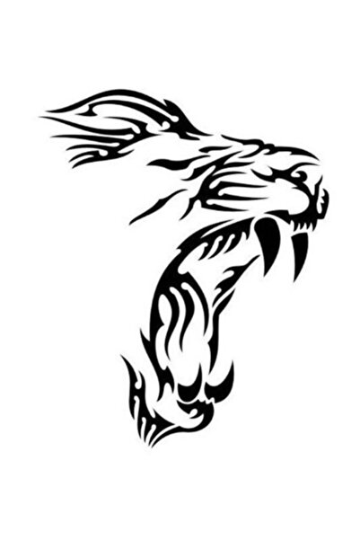 TSC ملصق لاصق على شكل أسد يظهر أسنانه باللون الأسود