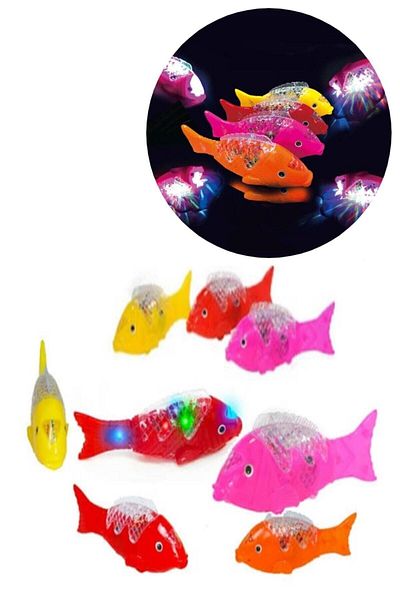 RoseRoi 1 Piece Walking Fish + 1 Piece Walking Toy with Sounds Crawling Playmate for Cat Babies