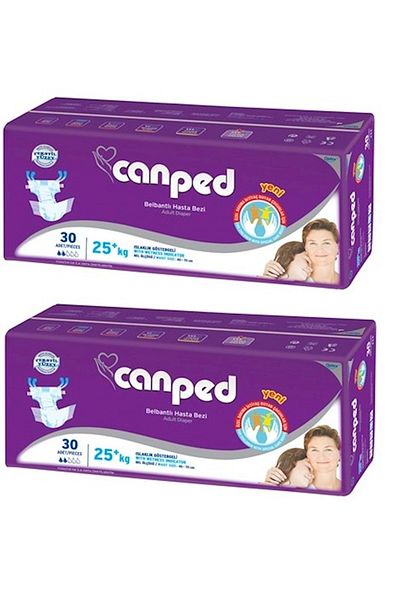 Canped Patient Diapers for Children with Waist Band Set of 2 60 Pieces Xs 2Pk*30