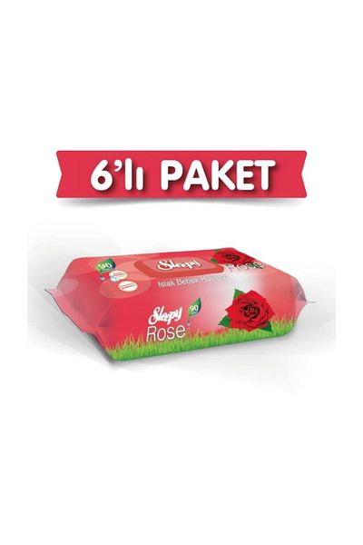 Sleepy 6 Pack 540 Leaf Rose Scented Wet Towels - 6x90