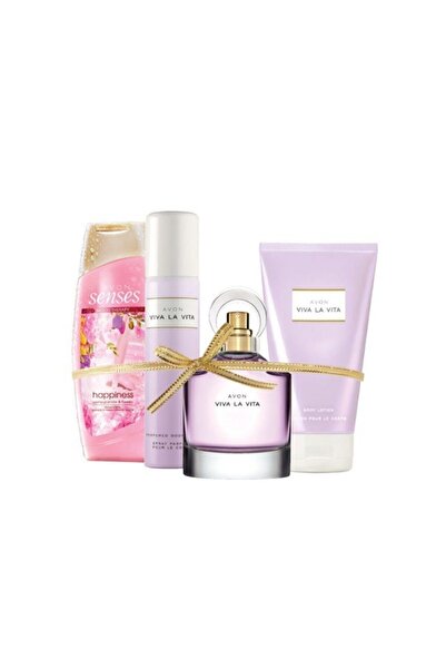 AVON Vıva La Vıta Edp Kadın Parfüm Seti + Senses Nar Ve Frezya Kokulu Duş Jel...