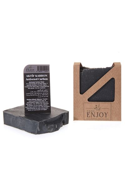 Enjoy Natural Activated Carbon Handmade Face, Hair and Body Soap 100 gr