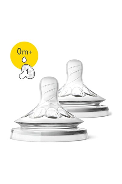 Philips Avent حلمة زجاجة طبيعية رقم 1 لحديثي الولادة 0 أشهر، عبوة من قطعتين