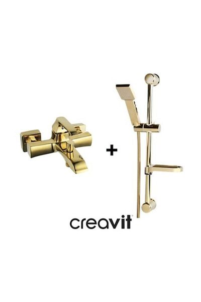 Creavit CREAVIT AVANGART 2-Piece BATHROOM ARMATURE BATTERY SET GOLD AG2500G + SH411G