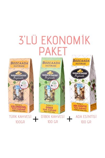 Madamın Kahvesi 3'lü Ekonomik Paket 100 Gr(ADA-DİBEK-GELENEKSEL)