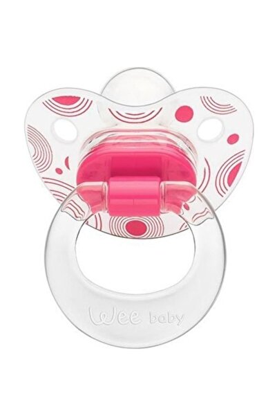Wee Baby Transparent Patterned Pacifier with Silicone Palate No:2 with Strap ...