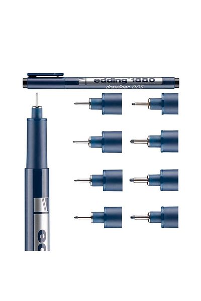 Edding 1880 Drawliner Technical Drawing Pen Full Set 8 different nibs