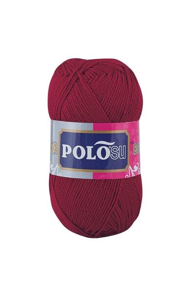 Polosu Lüks Patiklik - El Örgü Patik Ipi - Renk: 367 - Koyu Kırmızı