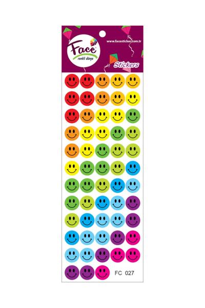 Face Renkli Dünya RENKLİ GÜLEN YÜZ STICKER